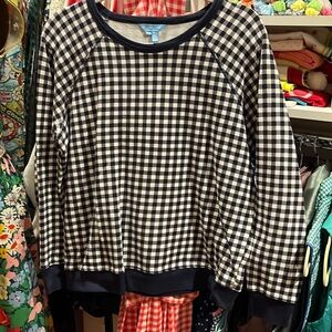 Draper James blue gingham sweatshirt